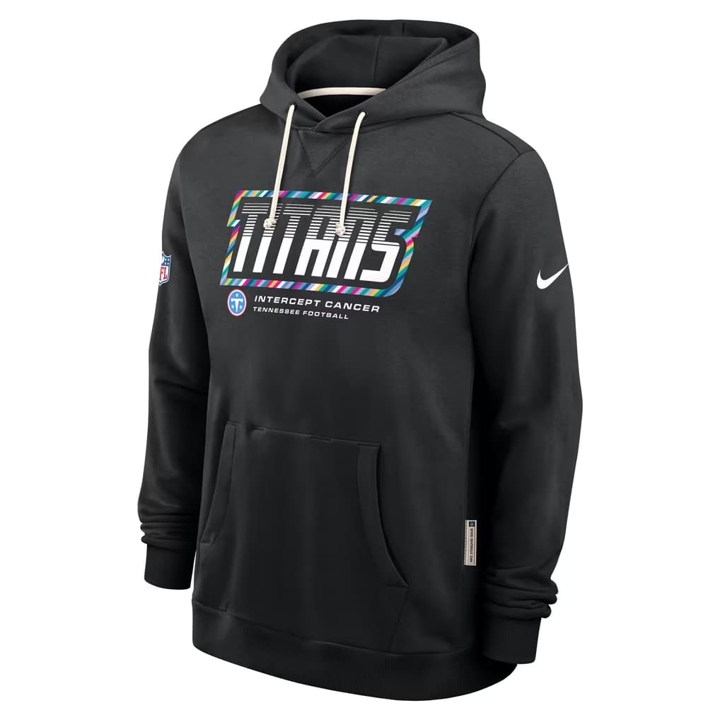 Men's Black Tennessee Titans 2026 Crucial Catch Sideline Standard Issue Dri-FIT Pullover Hoodie